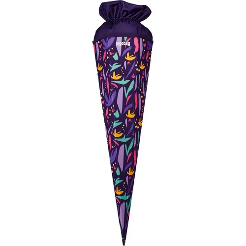 ergobag Schultüte AmBärzonas - Lila, individuell gestaltbar mit Kletties, 2-in-1 als Aufbewahrungsbeutel und Kissen nutzbar, aus 100% recyceltem Material