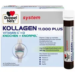 Doppelherz system Kollagen 11.000 Plus - Unterstützung für Gelenke und Beweglichkeit, mit 11 g Kollagenhydrolysat und wichtigen Vitaminen