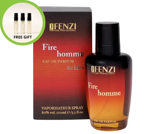Jfenzi Fire Homme EDP 100ml For Men für Herren Eau de Perfum + 3 Proben gratis