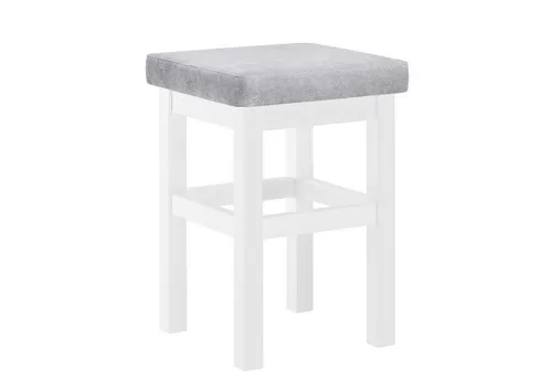 ERST-HOLZ Arbeitshocker mit Polsterfarben - Drehhocker aus massivem Kiefernholz in Waschweiß, ideal für kreative Arbeitsplätze und gemütliche Sitzgelegenheiten.