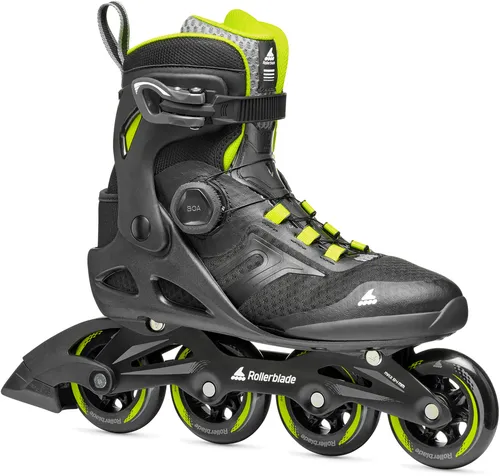 ROLLERBLADE MACROBLADE 84 BOA Inline Skate 2025 - Schwarz/Lime, Gr. 45,5-46 - Fitness Skates mit BOA Fit System für individuelle Passform und hohen Komfort. Ideal für Anfänger und Freizeitskater, bietet Stabilität und Performance durch hochwertige Komponenten und 84-mm-Rollen.