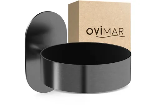 ovimar Haartrocknerhalter Mesmogtind, Edelstahl in Gunmetal - Fönhalter für das Badezimmer, stilvolles Design und einfache Montage ohne Bohren, verwandelt Dein Badezimmer in eine Wohlfühloase.