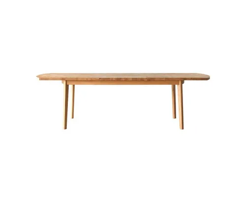 Tikamoon Esstisch Ausziehtisch Maia aus massivem Eichenholz 270 x 95 - Eleganter Ausziehtisch Maia aus massiver Eiche, ideal für gesellige Runden. Mit einem cleveren Ausziehmechanismus für bis zu 12 Personen, passt er zu jedem Einrichtungsstil.