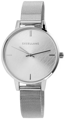 Excellanc Quarzuhr EX0371, elegante Damenuhr aus Edelstahl - Quarzuhren für Damen mit hochwertigem PC21 Uhrwerk, stilvolles schwarzes Meshband und einzigartigem, verziertem Zifferblatt. Ideal als Geschenk für besondere Anlässe.