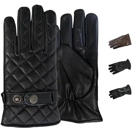 German Wear Herren Lederhandschuhe Lammnappa Handschuhe aus echtleder winter Handschuhe Trendgl-7 Schwarz - 11=2XL Handumfang 28cm