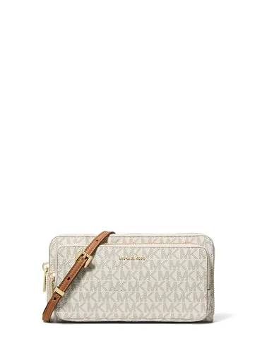 Michael Kors Jet Set Large Continental Umhängetasche - Damen - weiß 32F5GJ6C7B-149 - Elegante Michael Kors Jet Set Umhängetasche aus hochwertigem Lederimitat in vanilla/acorn. Ideal für stilvolle Auftritte und den täglichen Gebrauch. Praktisch und geräumig für all Ihre Essentials! Die perfekte Begleiterin in jeder Situation.
