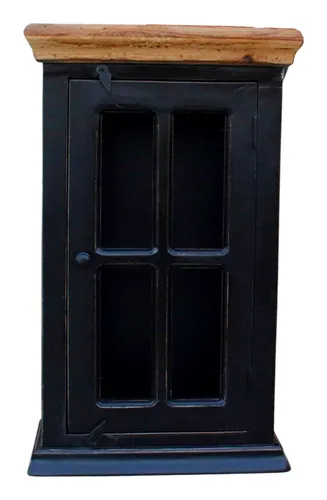 SIT Hängevitrine Corsica - Vintage Shabby Chic, 44 cm - Wohnzimmerschrank mit einer Glastür, antikisiert und aus hochwertigem Mango-Massivholz, ideal für stilvolle Präsentation deiner Lieblingsstücke.
