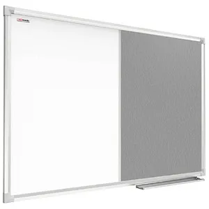 ALLBoards Kombitafel Whiteboard + Filz-grau 90x60cm - Präsentationstafel mit magnetischer Whiteboard- und Filz-Pinnwand, ideal für Notizen und kreative Ideen. Hochwertiger Filz und anodisierter Alurahmen sorgen für Langlebigkeit und elegantes Design.