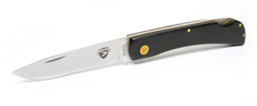 Taschenmesser HIPPEKNIEP - Klappmesser Backlock Sportmesser schwarz Eiche 3 - Klappmesser aus hochwertigem 3CR13-Stahl mit elegantem Eichenholzgriff, perfekt für Outdoor-Aktivitäten und den täglichen Gebrauch.