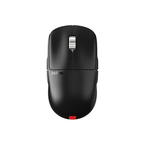 Pulsar X2A v3 eS Mini Kabellose Gaming Maus - Schwarz - Beidhändige Gaming-Maus mit 8K Wireless und OLED-Anzeige für optimale Leistung und Anpassungsfähigkeit, ideal für eSport-Turniere.