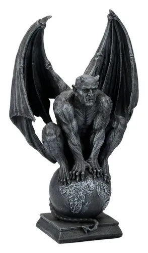 Gargoyle Figur Teufel | Grasp of Darkness - Gothic Deko Dämon, detailreiche Handarbeit, ideal als teuflisches Geschenk für Horror- und Gothic-Fans. Höhe: 29 cm, aus handbemaltem Kunststein.