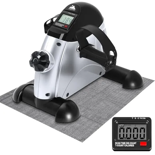 EVOLAND Heimtrainer Mini Fitnessbike, Arm und Beintrainer Pedaltrainer mit LCD Display, Hometrainer Fitnessgerät für Zuhause Büro