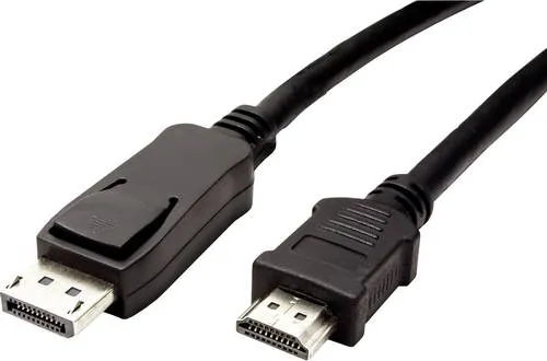Value DisplayPort / HDMI Adapterkabel DisplayPort Stecker, HDMI-A Stecker 3.00m Schwarz 11.99.5782 Geschirmt DisplayPort-Kabel
