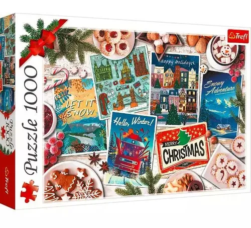 Trefl 10730 WeihnachtsCollage Puzzle - 1000 Teile, umweltfreundliche Materialien und ideales Geschenk für Puzzle-Liebhaber ab 12 Jahren