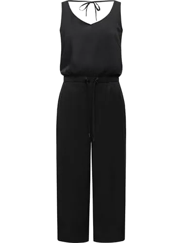 Ragwear Damen Jumpsuit Suky Black24 Gr. L - Jumpsuits für Damen: Modischer, leichter und veganer Jumpsuit mit weitem Bein, ideal für warme Tage und hohen Tragekomfort.