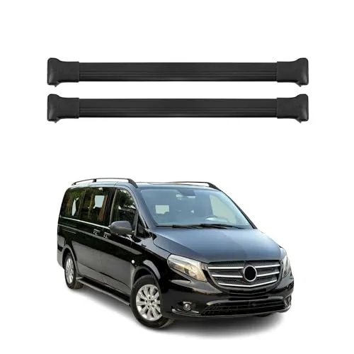 Dachträger Grundtäger kompatibel mit Mercedes Vito W447 2014-2025 75kg Alu Schwarz 2 TLG