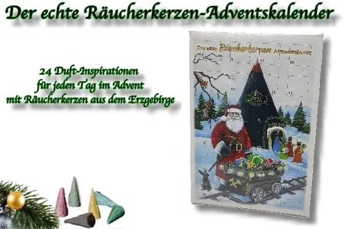 Original Crottendorfer Räucherkerzen Adventskalender 2025 - Hochformat - Düfte & Aromen, 24 traditionelle Räucherkerzen für festliche Aromatherapie und Weihnachtsstimmung, hergestellt in Deutschland.