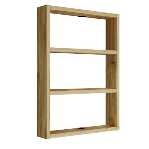 HowHomely Hängeregal Küche Holz Helle Eiche 60x43x9 cm