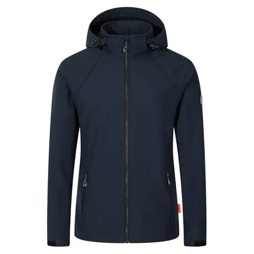 Blue Wave Damen Softshelljacke Maite mit abnehmbarer Kapuze - Jacke winddicht und atmungsaktiv in Marine Größe 40