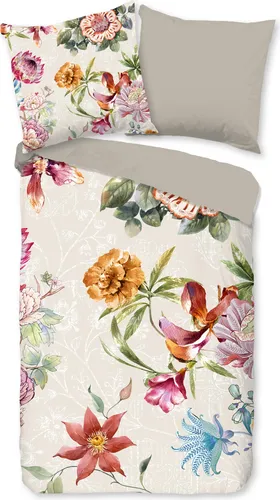 good morning Wendebettwäsche Jaimy, 2-teilig, Baumwolle, 135x200 - Bettwäsche-Set aus hochwertigem Renforcé, mit Wendeoptik in Blumenmuster und unifarben, ideal für einen stilvollen Schlafraum.