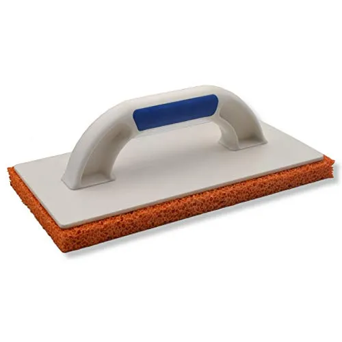 DEWEPRO® Schwammscheibe - Reibebrett (PS) mit 20mm Schwammgummi-Auflage - 280x140mm - 2-Komponenten Handgriff - Putzerbrett - Maurerbrett - Putz