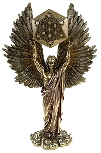 Veronese Erzengel Metatron bronziert Skulptur - Sammlerfigur aus hochwertigem Polyresin mit echtem Bronzeüberzug, handcoloriert. Ein majestätisches Kunstwerk, das Ihre Sammlung bereichert und Ihr Zuhause verschönert.