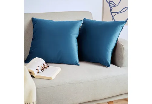 Blumtal Kissenbezug 2er Set - dekorativer Samt Kissenbezug mit verstecktem Reißverschluss, Kissenhülle für Zierkissen, waschbar