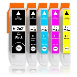 5er Pack Druckerpatronen 26 26XL kompatibel mit Epson XP-600