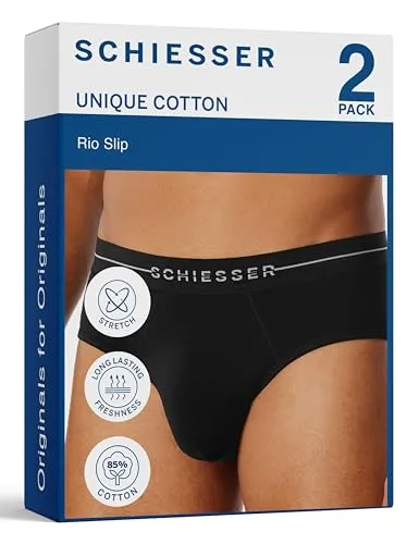 Schiesser Herren Cotton Flex Unterwäsche XL, schwarz von Schiesser