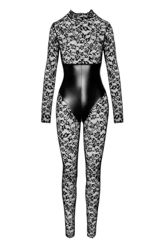 Noir Handmade Bodystocking-Ouvert in Schwarz in schwarz von Noir Handmade