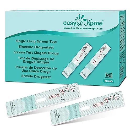 Drogentest Schnelltest Urin Kokain Cocain: Easy@Home Drogenschnelltest Urintest Drogentests Urin Teststreifen, hohe Sensitivität Cut-off: 300 ng/ml 10 x