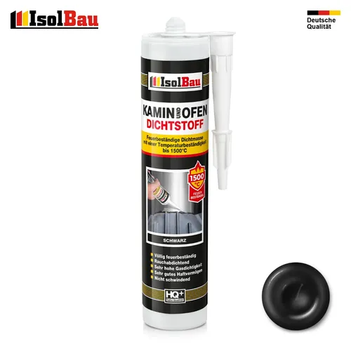 Kamin Ofen Dichtstoff 1500°C Schwarz 1 x 300ml Hochtemperatur Mörtel Dichtmasse