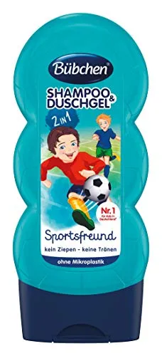 Bübchen Sportsfreund Kids Shampoo & Duschgel, 230 ml - Sanftes Shampoo und Duschgel für Kinder, dermatologisch getestet und ohne Mikroplastik, ideal für empfindliche Haut und Haare.