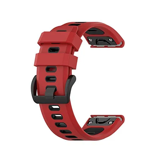 INF Armband für Garmin Fenix 3 /6X /5X 26mm Watchband Ersatzband Silikon Rot/Schwarz