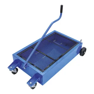 BGS 70030 Öl-Auffangwanne fahrbar 35 l - Ölauffangwannen für Werkstätten, ideal für bodennahe Reparaturen, mit praktischem Schiebegriff und herausnehmbarem Gitterrost für einfache Handhabung.