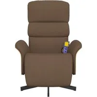 vidaXL Massagesessel mit Fußteil Braun Stoff