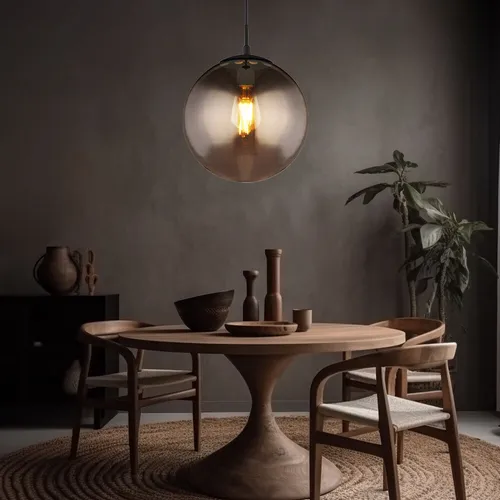 Kugel Design Decken Pendel Leuchte Filament rauch