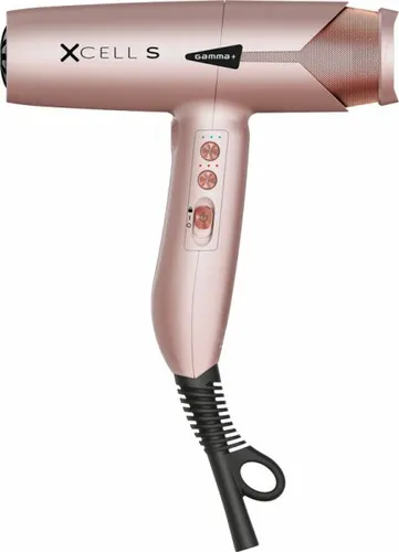 Föhn Professional Gamma + Xcell S Gold Rose - Haartrockner mit fortschrittlicher Technologie für schnelles Trocknen und schonende Pflege, ideal für das professionelle Styling zu Hause.