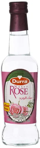Durra Rosenwasser - 250 ml Blütenwasser zum Aromatisieren von Süßspeisen - Reinigungsmittel: Natürliches Aromawasser für Backen, Kochen und Getränke, verleiht Speisen einen blumigen Duft und zarten Geschmack.