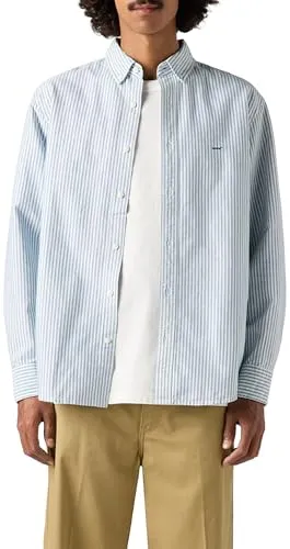Levi's Herren Authentic Button Down Waylon Stripe True Blue XXL - Herrenhemden, klassisches Button-up-Hemd im Relaxed Fit für optimalen Tragekomfort und lässigen Look.