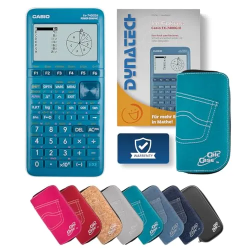 Casio FX-7400GIII Grafikrechner mit CalcCase Schutztasche und Fachbuch