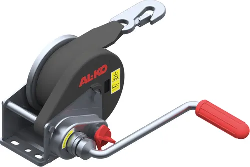 Winde, Handwinde für AL-KO 450kg Abschleppwagenanhänger mit 6m Gurt, Bremse und automatischem Abwickeln