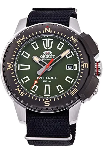 Orient Herren Analog Automatik Uhr RA-AC0N03E10B - Armbanduhren für Herren mit 20 bar Wasserdichtigkeit, ideal zum Tauchen. Hochwertiges Automatik-Uhrwerk und robustes Edelstahlgehäuse.