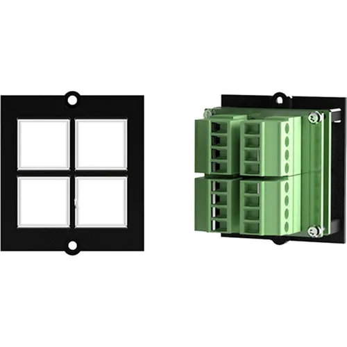 Bachmann Tastenmodul 4-fach, blau illuminiert - Schalter mit 4 individuell beschriftbaren Tasten, ideal für die einfache Steuerung von Geräten und Funktionen in Ihrem Zuhause oder Büro.
