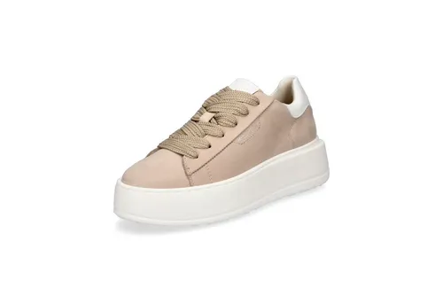 Tamaris 1-23812-41 Damen Sneaker beige 41 EU - Sneaker aus atmungsaktivem Nubuk- und Glattleder, mit gepolsterter Innensohle und komfortablem Plateauabsatz – ideal für lässige Outfits.