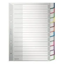 Leitz Plastikregister Blanko, A5, PP, 12 Blatt, grau