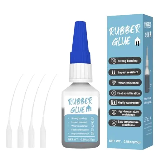 25g Gummikleber, Gummikleber Extra Stark Wasserfest, mit 4 Applikator-Tropfern, Instant gummi kleber starke Bindung, geeignet für Gummiprodukte, Reifen, Schuhe, DIY Bastelarbeiten