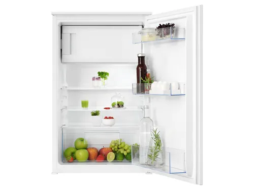 AEG NSF5O880ES Einbaukühlschrank mit Gefrierfach - Tiefkühler mit OptiSpace für optimale Kühlung von Gefriergut, 4-Sterne-Gefrierfach bei -18°C, ideal für kleine Küchen mit einer Nischenhöhe von 88 cm.