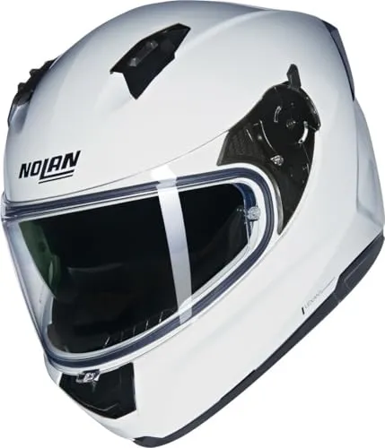 Nolan N60-6 Classico Integralhelm - Weiß - XS - Motorradhelm mit AirBooster-Technologie für optimale Belüftung und ultraweitem Visier für beste Sicht. Ideal für Stadtfahrten und lange Strecken.