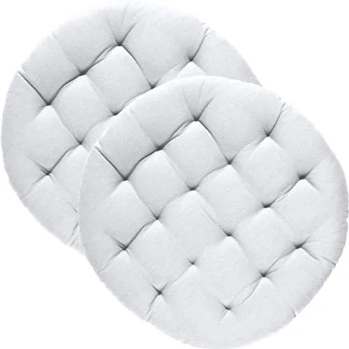 REDBEST Stuhlkissen Tulsa 2er-Pack rund 40 cm Ø in weiß von REDBEST
